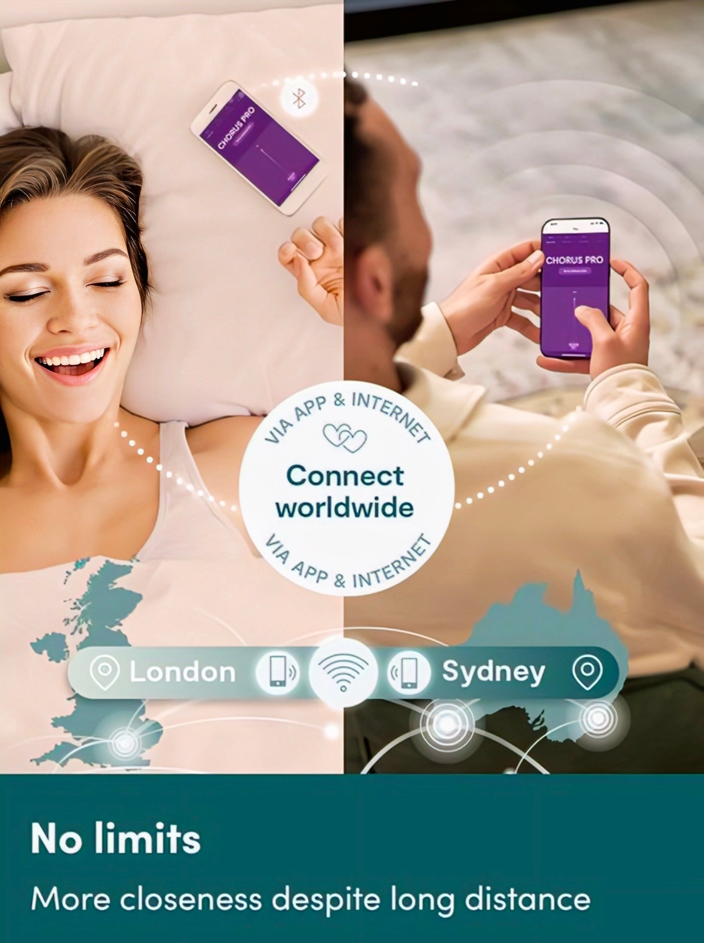 We-Vibe Chorus Pro Cosmic Purple App and Remote Controlled Couple's Vibrator